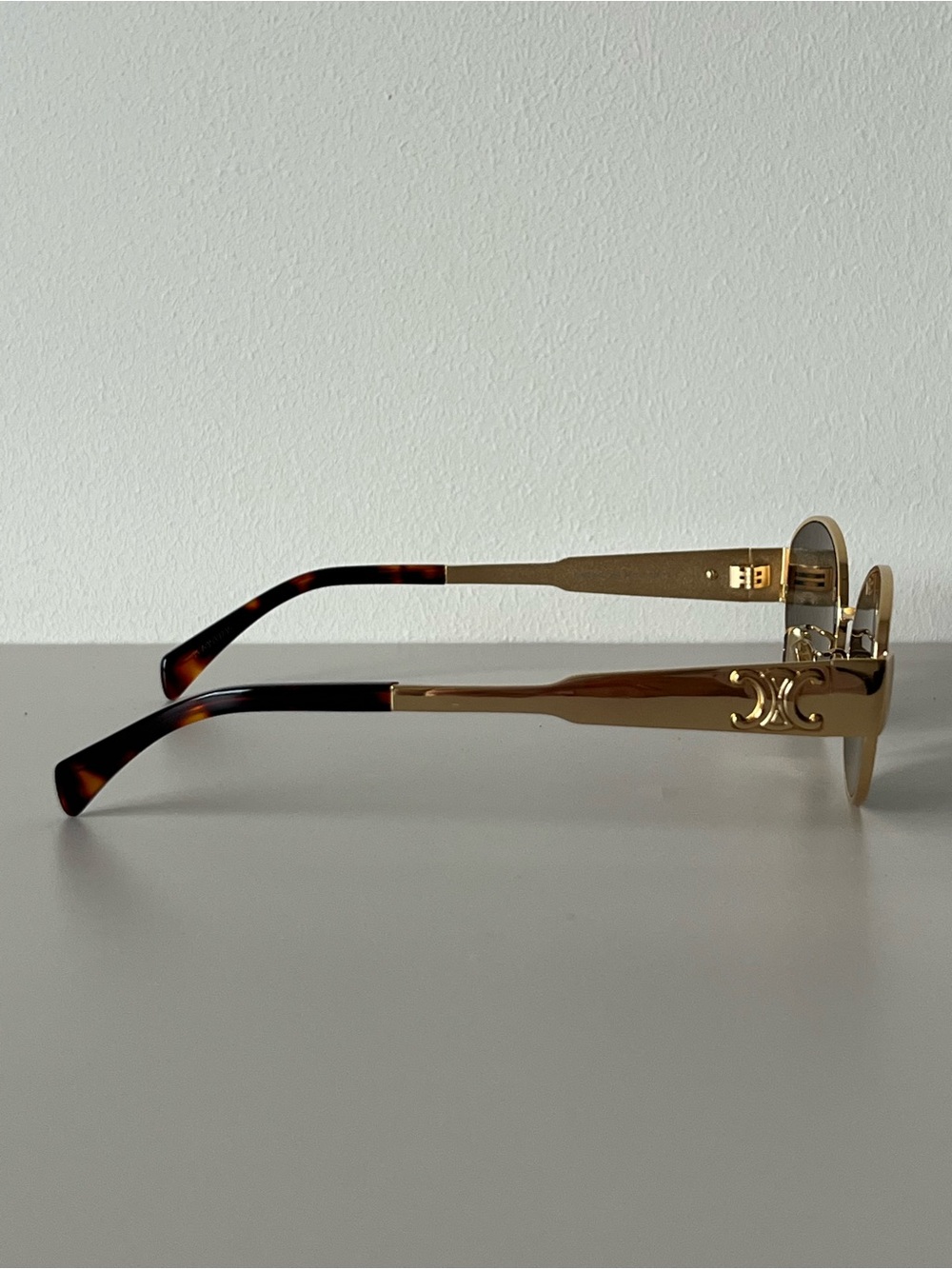 Celine Triomphe Metal 01 Sunglasses Green Lens Gold Frame - Picture 3 of 15